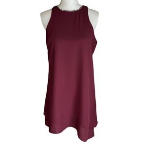 Ten Sixty Sherman Tiered Burgundy Dress S